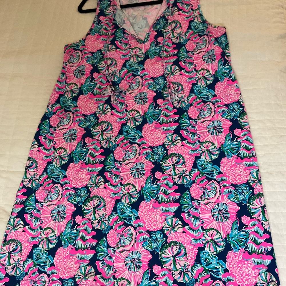 Lilly Pulitzer Johana Cover Up Dress in Oyster Bay Navy - Picture 3 of 7
